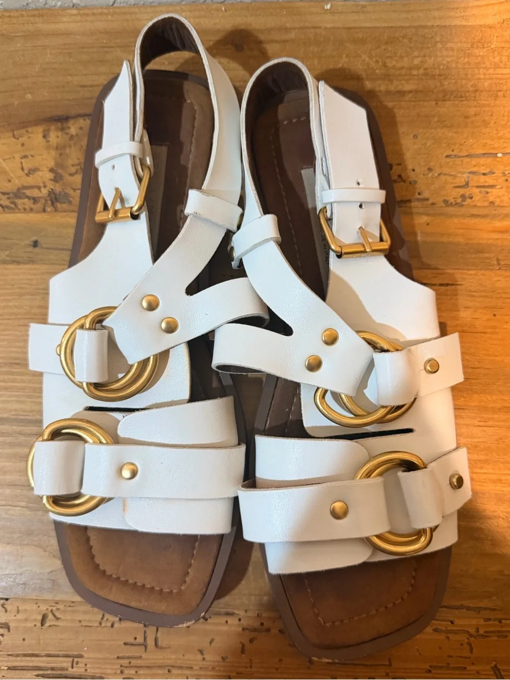 Stella McCartney Slingback Faux Leather Buckle Sandals